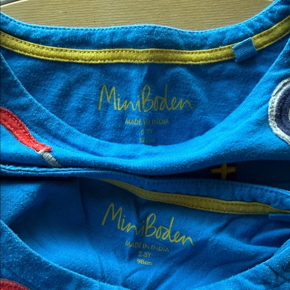 Boden Blue and Red Breton Striped Kids' Doctor dress with pockets - Picture 3 of 5